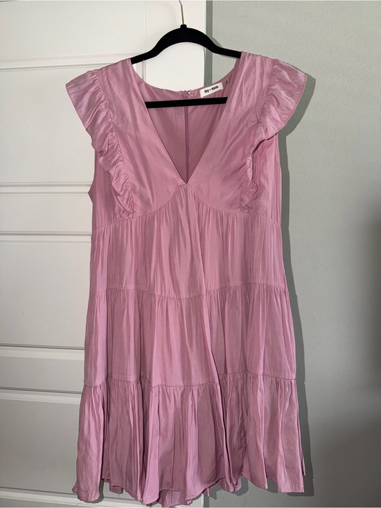 Day + Moon Dresses & Skirts - Light Pink Ruffle Sleeve Tiered Dress